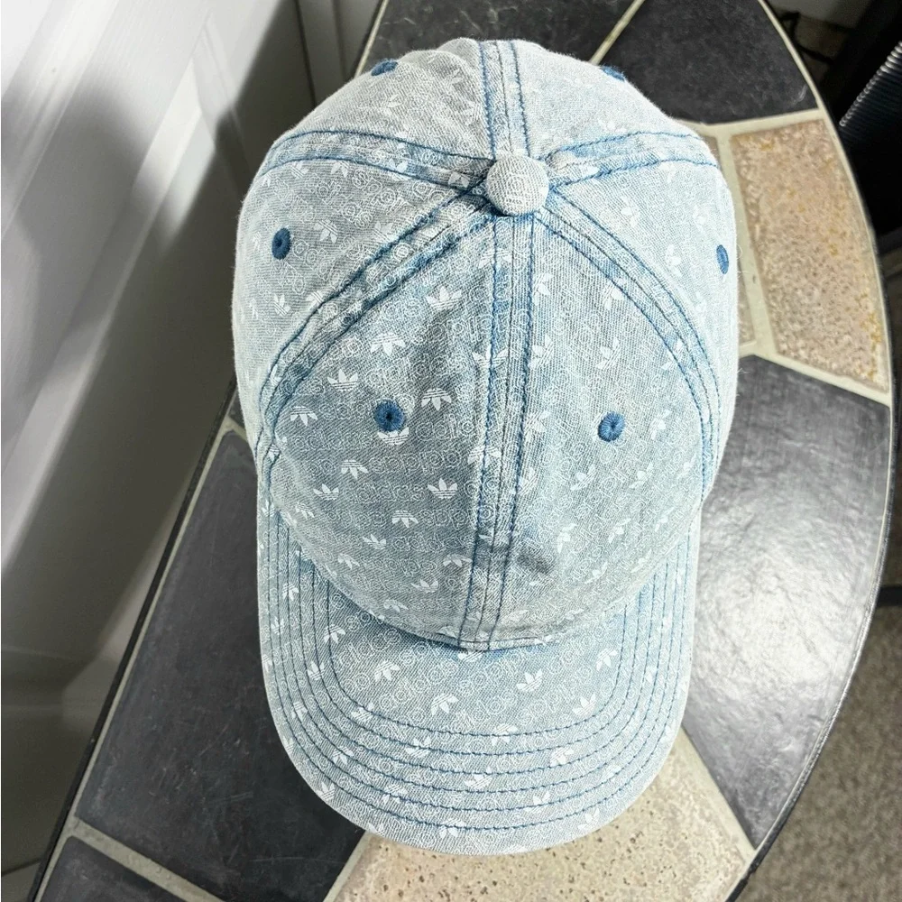 Adidas Originals Denim Trefoil Logo Strapback Hat Women’s OS